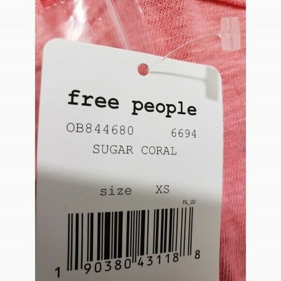 Free People Sugar Coral Down Under Henley Top - Picture 7 of 8